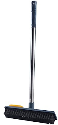 Hoement Bodenschrubberbürste 38cm Mit Schaber Und Dichtem Bürstenhaar Langem Griff Für Fliesen Hartböden Und Badewannen Kratzfrei Flecken Entfernen Praktische Reinigungsbürste Für Haustierhaare