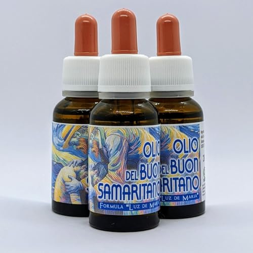 Olio del Buon Samaritano, Formula Originale di Luz de Maria, Olio di Mandorle Dolci, Olii Essenziali di Cannella, Garofano, Limone, Rosmarino ed Eucalipto, 20 ml, Prodotto 100% Naturale (3 x 20 ml)