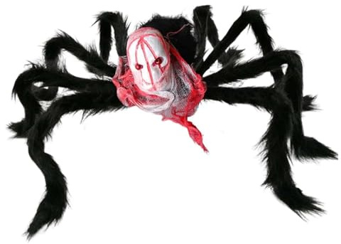 FAINCA Halloween Riesen Spinne 40X 50CM, Halloween Dekoration Schädel Spinne, Halloween Spinnen Deko, Halloween Spinne, Halloween Deko Spinne, Halloween-Totenkopfspinne, für Außen Innen Party