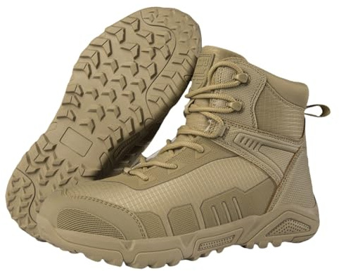 vejtmcc Stivali militari da uomo, stivali da combattimento, scarpe tattiche, stivali di sicurezza durevoli | Stivali alti per tutti i terreni per le escursioni | Stivali da esercito impermeabili,