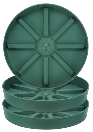 M METERXITY 3-Pack Plant Saucer, 7 Inch Flower Pot Saucers, Thicker Anti-Rot Root Plastic Plant Saucer for Indoor/Outdoor Potted Plant/Plant Water Catcher Tray [Green]