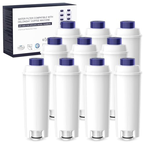 iRhodesy Filtre à Eau pour Machine à café, Filtre Delonghi Magnifica s Dinamica, ECAM, ETAM, ESAM, BCO, EC Séries, DLSC002 (Pack de 10)
