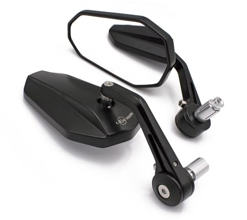 YUJYGAO Specchietti Moto Specchietti End Bar omologati Retrovisore Moto Manubrio omologati per Scooter Cruiser Moped