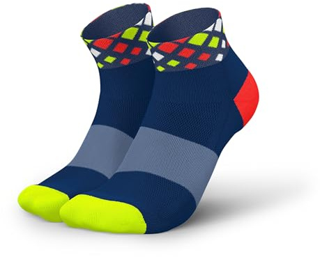 INCYLENCE Laufsocken kurz für Damen und Herren mit leichter Kompression,1 Paar (DE/NL/SE/PL, Numerisch, 43, 46, Regular, Regular, Crystals Navy Canary)