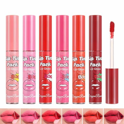 Lip Stain Peel Off Set,Lip Liner Stain Peel Off,Lip Stains & Tints Crayon à lèvres Mate Peel Off Longue durée Très pigmenté et Facile à Décoller 6 Couleurs