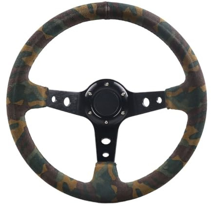 Sportlenkrad,Lenkrad Auto Rennlenkrad Wildlederlenkrad Tiefe 92mm Durchmesser 350mm