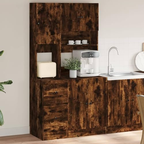Snsowed Mobile da Cucina Rovere Fumo 95x50x180 cm Legno Multistrato,Mobile da Cucina da Esterno,Credenza Cucina,Credenza Moderna, Mobile Cucina,Credenze Cucina-3276536