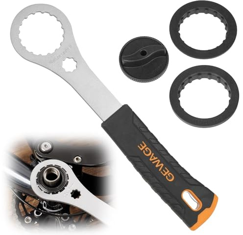 TayBong Tretlager Werkzeug mit Adaptern für Shimano Hollowtech II/BB9000/BBR60, 4mm Stahl Langlebig Fahrrad Tretlagerschlüssel, Praktisch Innenlager Werkzeug, Kurbelkappenwerkzeug