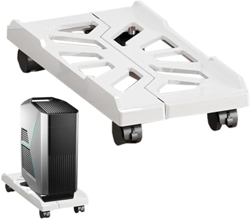 Soporte para torre de ordenador de sobremesa, soporte ajustable para CPU, ruedas con bloqueo, soporte universal ajustable para PC, carrito de CPU debajo del escritorio para jugadores, estudiantes