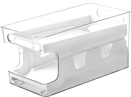 Organizador Reutilizable de Capa Huevos de Doble para Refrigerador | Pet y Pp, Acceso Cómodo Deslizamiento, Diseño Apilable, Exterior Elegante, para Cocina y Familias Grandes