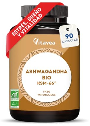 Ashwagandha BIO KSM-66® – 90 Capsule Vegane – Estratto di Radice 600 mg 5% Withanolidi – Alta Potenza per Stress, Ansia, Sonno Ristoratore, Energia e Benessere – Qualità Vitavea