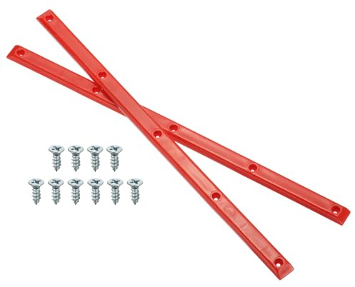 PATIKIL 1 Pair Rib Bones Rails, Stable and Flexible Skateboard Rails for Deck with Screws Reduce Friction for Long Board Skateboard(Red)