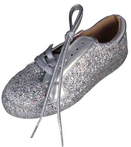 Generisch Zapatos con purpurina para mujer, con lentejuelas, plataforma de los años 80, bajos, cómodos, ligeros, cordones, otoño, festivos, antideslizantes, brillantes, para carnaval, para exteriores