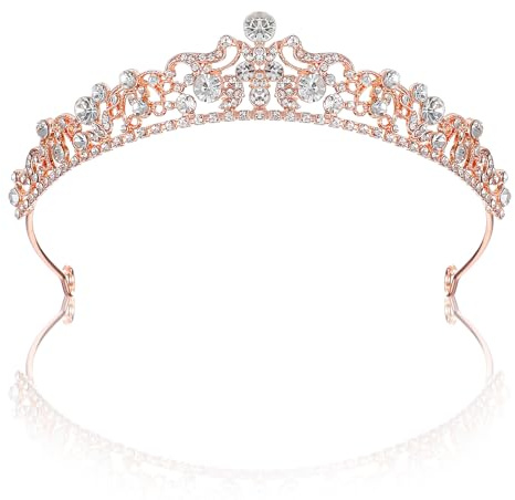 Tiara Silber Kristallkrone Strasskrone für Damen Prinzessin Tiara Diadem Hochzeit Braut Haarschmuck Prinzessin Krone Elegante Krone-Tiara Brautkrone für Hochzeit Abschlussball Festzug Prom Weihnachten
