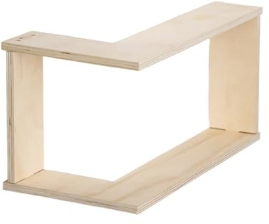 Étagère d'angle polyvalente, étagères en bois à double couche, 40 x 20 x 19,5 cm, étagère d'exposition avec support mural, rangement d'angle décoratif en bois, étagère de pot de style moderne