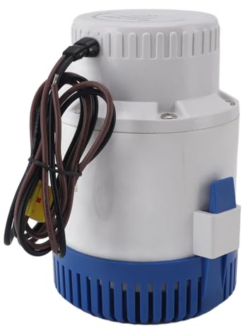KIMISS Pompe Submersible 4000 GPH Pompe de Cale Automatique pour Piscine, Fontaine et Bassin de Jardin – électrique CC Légère et Résistante à l'érosion pour et Drainage de Sous-sol (12V)