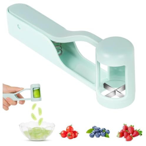 Grape Cutter, 4-in-1 Fruit Slicer for Grapes Tomatoes(Sky Blue)