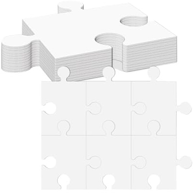 RNXRZANK 30 Teiliges Vielseitiges, Weißes Puzzle Set für Klassenzimmerpartys – Ideal Zum Selberzeichnen