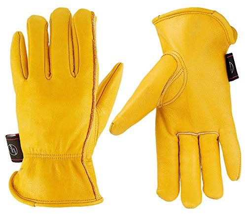 KIM YUAN Lederarbeitshandschuhe für Gartenarbeit/Schneiden/BAU/Bauernhof/Motorrad, Herren & Damen (XL)