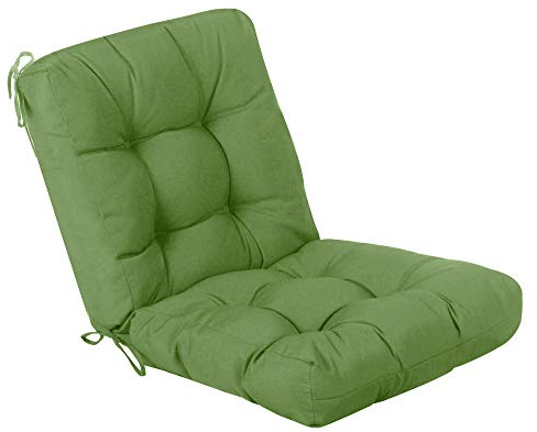 QILLOWAY Outdoor Chair Cushion for Patio Furniture, Waterproof Patio Cushions with Ties, Fade Resistant Replacement Pads for Outdoor Rocking Chairs,Dark Green