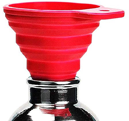 Imbuto silicone pieghevole per olio viaggio resistente alte temperature visto in televisione rosso idea regalo originale accessori cucina pratico salvaspazio
