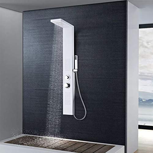 Shower Panel System Stainless Steel Curved Thermostatic Bathroom Modern Bath Shower Mixer Anti Scald Tap Shower Hose Hand