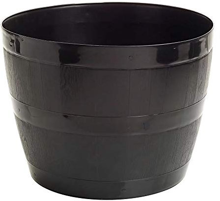 Straame Plant Pot Tub, 50 Litters Gardening Flower Pots - Indoor Or Outdoor Planter - For Multi-Purpose - Makes Your Living Space Bloom (Black Barrel Plantar Large- 50 x 50 x 38 cm)