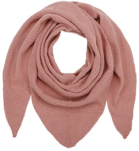 Ever Bloom Damen Schal, Strick Dreieck Schale, Weiches Dreieckstuch, Leichter Strickschal, Halstuch für Frauen und Mädchen Lang, Einfarbig 195 * 80 cm, Schal Farben:Pink New