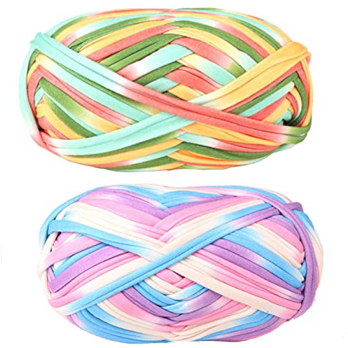 2 Stücke Webgarn Häkelgarn, T-Shirt Garn Stricken Häkelgarn, DIY T-Shirt Garn, für Stricken Von Häkelgarn Korbflechtzubehör