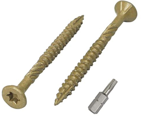 Marcopol Lot de 250 vis à bois finition anticorrosion 4,0 x 50 mm Tête fraisée Vis à bois Tête Torx Type 17 Vis extérieures (250, 4,0 x 50 mm) Vert