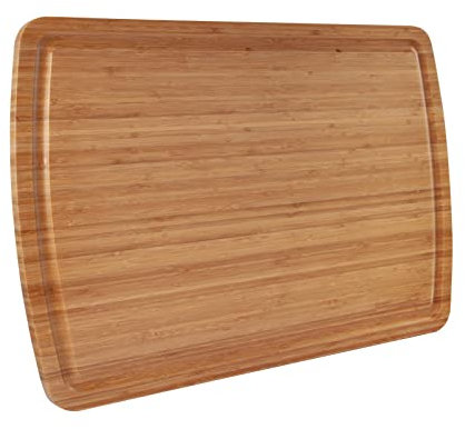 Extra Large Bamboo Wood Cutting Board, 30 x 20 Inch Kitchen Wooden Chopping Board with Juice Groove, Reversible Butcher Block Cutting Board for Meat, Turkey Carving