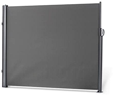 LECO-Seitenmarkise – Seitenrollo Sicht-, Sonnen- und Windschutz ausziehbar auf 3 m – Blickdicht – Höhe 1,60 m - Anthrazit