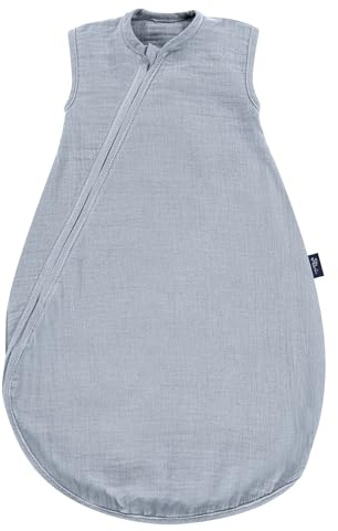 Kinderhaus Blaubär Alvi Kinderschlafsack Sommertraum & Windel Blaubaer | Sommerschlafsack | Leichter Baumwollschlafsack TOG-Wert 0,5 | Mull Baby Schlafsack ohne Ärmel | Außensack für Jungen & Mädchen