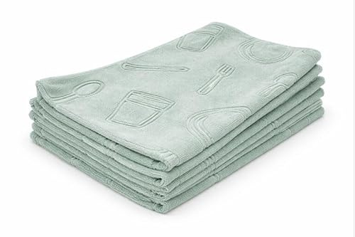 Aqua Clean Kristall Geschirrtücher mit Prägemotiv 6tlg. (Besteck, Mint)