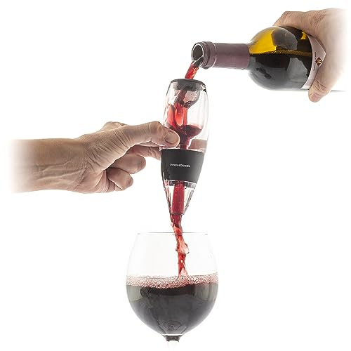 InnovaGoods - Weinbelüfter mit Filter, Ständer und Transportbeutel, Elegantes Design, Maximiert Geschmack und Aroma, Inklusive Tropfschutz, Ideal für Weinliebhaber, Durchsichtig, Silikon ABS AS