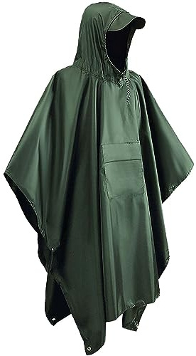 UnoSheng Veste de Pluie pour Homme - Grandes Tailles - Imperméable et Respirant - Poncho Réutilisable pour Pêche, Vélo et Activités Extérieures - Protection Contre la Pluie