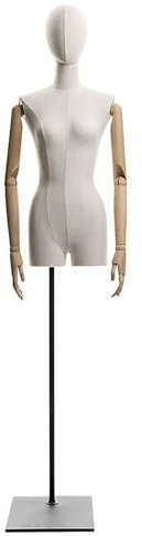 Rozhuhro Weiblich Schaufensterpuppe, Schaufensterpuppe Torso weiblich, Deko Mannequin, Schneiderpuppe, Zerlegbare Puppe, drehbar und beweglich,A