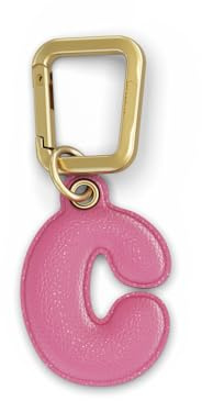 UNTAGS - Charm Buchstabe C - Material mit Ledereffekt - inklusive Goldener Metallschnalle - Rose