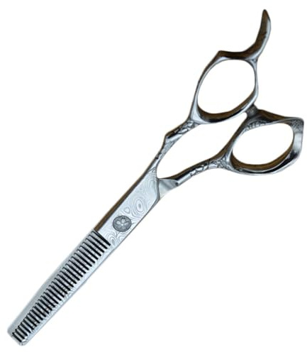 minkissy Ciseaux de Coiffeur à Double Lame Ciseaux à Effiler Acier Inoxydable Outils de Coupe pour Salon et Maison