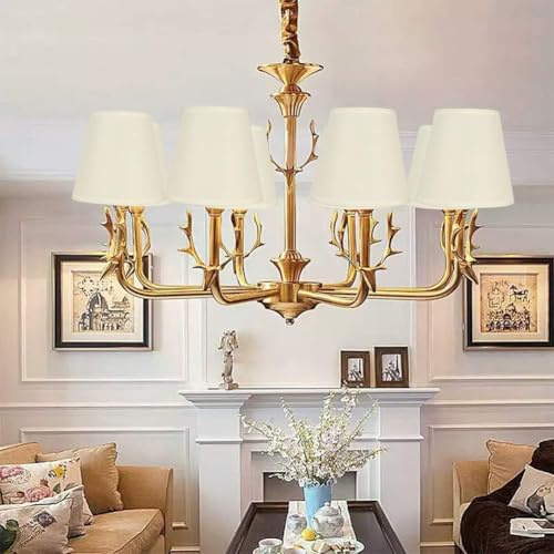 Jwthee Pantallas De Lámpara Pequeñas, 6 Piezas, Blancas, De Metal Y Tela, Con Clip, Para Lámparas De Mesa Y Candelabros, Color Crema