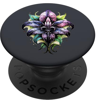 Fleur de Lis, französische Lilie, Blume, Heraldik, Mardi Gras, PopSockets mit austauschbarem PopGrip