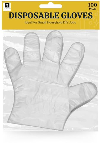 AKH® Lot de 100 gants jetables en polyéthylène de qualité alimentaire pour la cuisine et le nettoyage