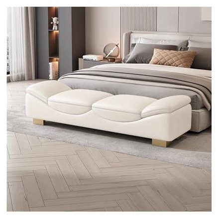 Ende der Bettbank Einfacher, moderner Schlafzimmer-Nachthocker, Wohnzimmer, weicher Sofahocker, verschleißfeste dekorative Bank aus Pu-Leder Innenbank für Wohnzimmer/Schlafzimmer/Bettende ( Color : C