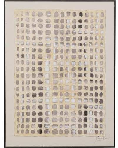 Kare Design Wandbild Glitter Curtain, Beige, Rechteckig, Gerahmt, Handarbeit, Unikat, Abstrakte Kunst, Wandbild, Modernes Design, Schlafzimmer, Baumwolle, Acryl, Holz 120x90 cm (H/B)