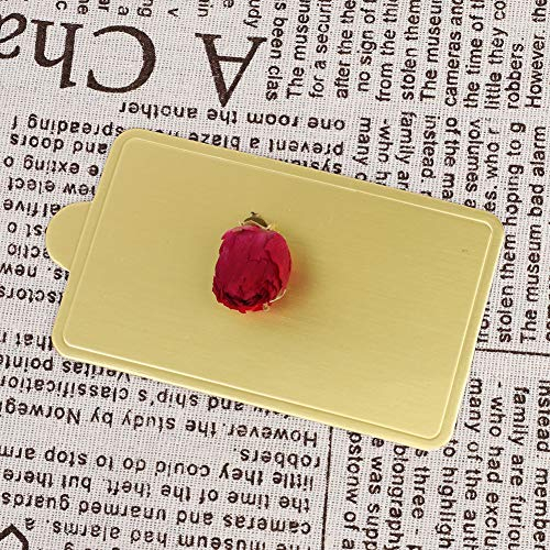 Cake Board, Bases Para Pasteles Card Paper Dessert Displays Tray 100 PCS Rectangle Golden Cake Boards for Displaying Pastries, Cupcakes and Cookies (large rectangle)