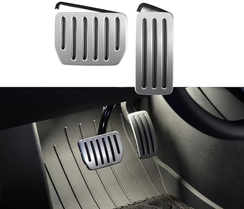 TPARTS Alluminio Self-Flip Lock Performance Pedali Set Acceleratore Freno Pedali Copertura per Tesla Model 3 Highland 2024+/Model Y Juniper 2025+Protezione Antiscivolo Accessori Pedale Pad Ricambio