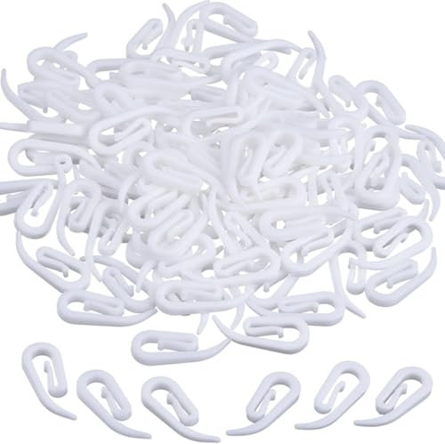 Ganci per Tende a Proboscide in Nylon Bianco – 1,8 x 1,2 cm – Resistenti e Universali – Per Tende a Vetro, Finestre e Doccia – Confezione Vuota (50 Pezzi, Bianco)