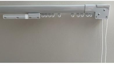 ABC Decor Extendable Metal Curtain Track, Pre-Corded Track set includes Brackets, Gliders and Fittings, White, 122-218cm