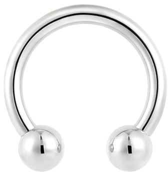 Pierced Koala 16G 10mm 2 Stück Nasenringe aus Titan mit Innengewinde Hufeisen-Rundhantel Septum-Schmuck Nasen-/Ohrpiercing-Schmuck Conch Helix Rook Lippe Brustwarze Knorpel-Ohrring