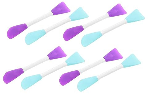NUOBESTY 8pcs Double-Ended Painting Spatula Set Blue and Purple Mini Mixing Scrapers for Oil Painting Screen Printing Pigment Application Art Supplies for Artists and DIY Painters